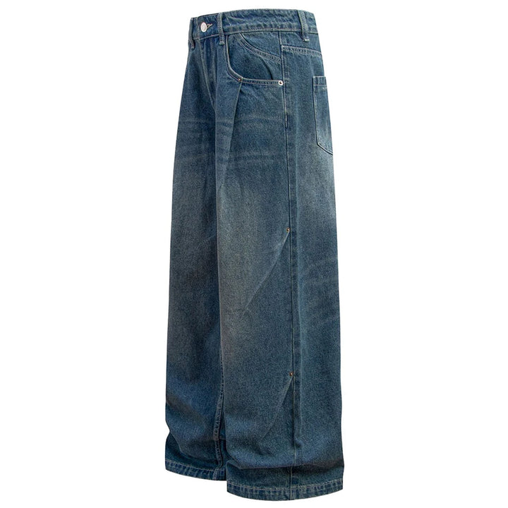 Baggy Blue Ocean Straight Denim Jeans - VONVEX