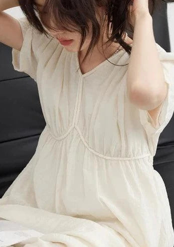 Vintage French Style Women's Dress  White S  - VONVEX