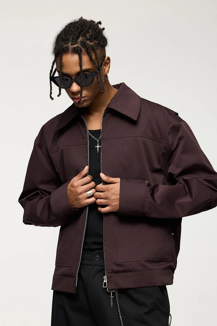 Studded Stretch Crop Cargo Jacket - VONVEX