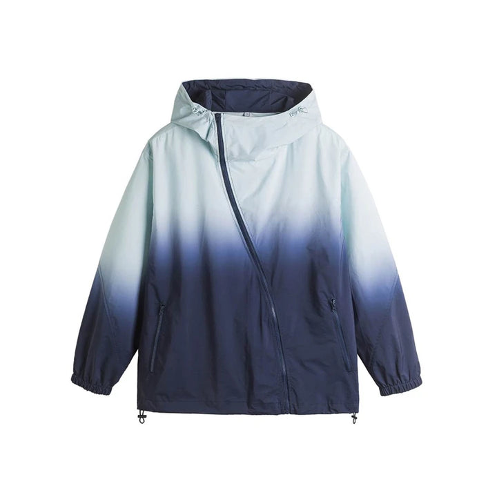 Loose Gradient Color Windbreaker Jacket  Blue M  - VONVEX