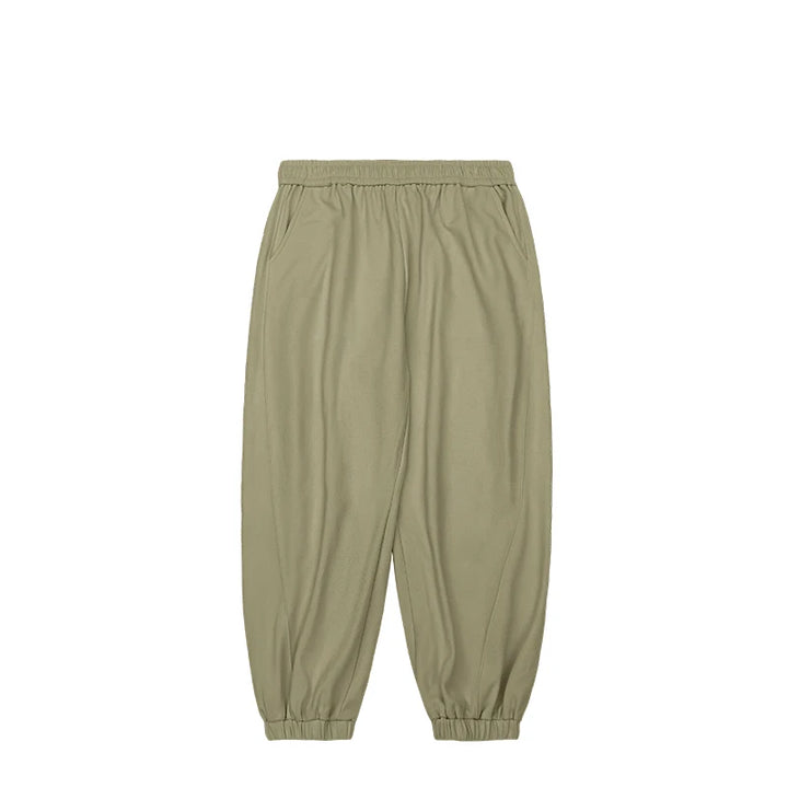 Solid Color Fit Casual Jogger Pant  Khaki S  - VONVEX