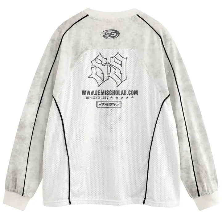 Y2K Printed Racing Sport Patchwork Sweater - VONVEX