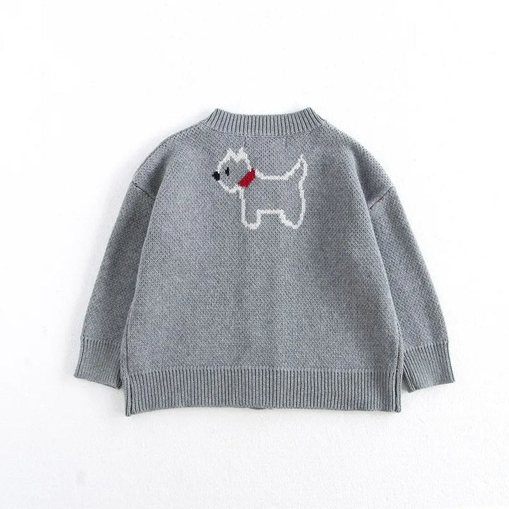 MiniAinis Knitted Cute Dog Pattern Cardigen - VONVEX