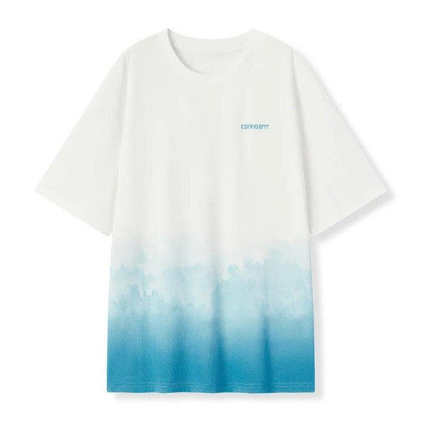 Wavebreaker Printed Short Sleeve T-Shirt  White and blue XXS  - VONVEX