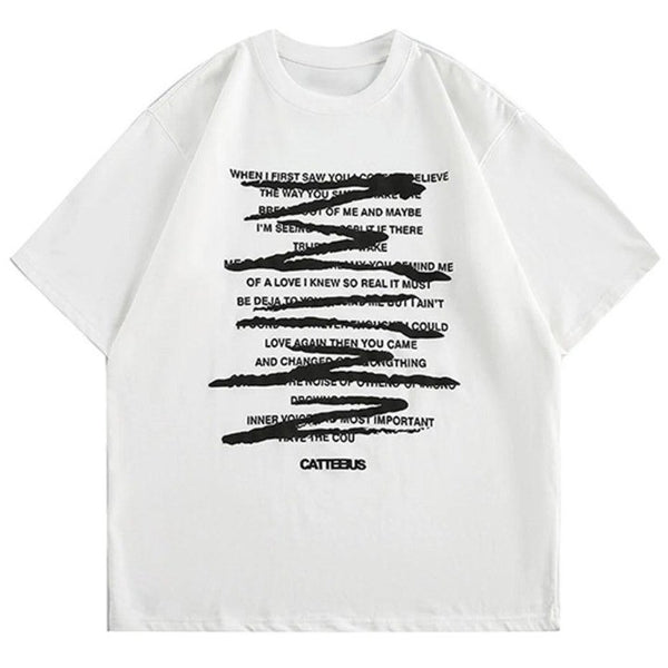 Casual Letter Printed Oversized T-Shirt