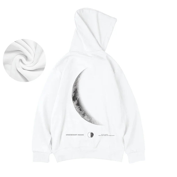 Y2K Crescent Moon Gothic Hoodie     - VONVEX