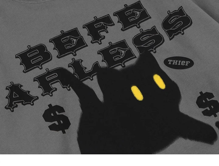 Shocked Black Kitty Sweater - VONVEX