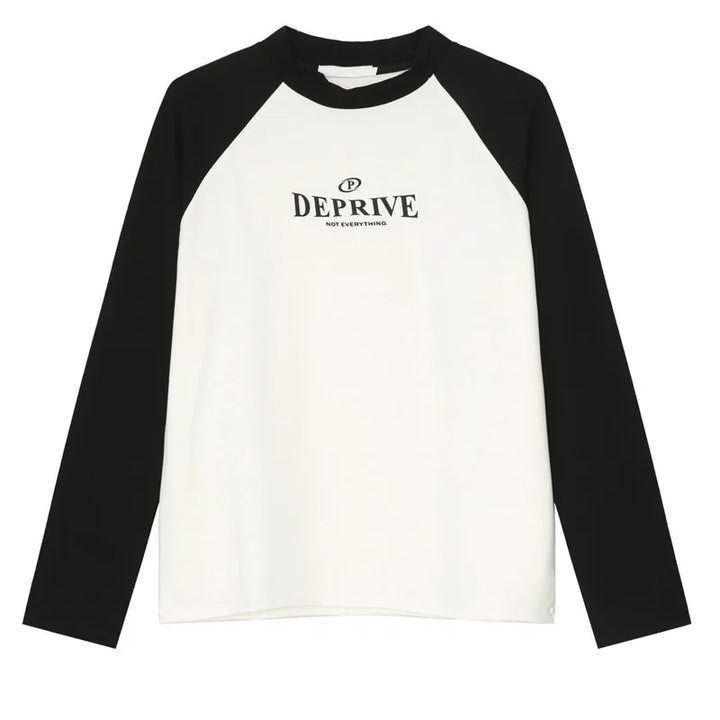 Autumn Patch Letter Print T-Shirt  Black S  - VONVEX