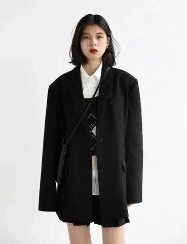 Embroidery Office Lady Blazer  Black S  - VONVEX