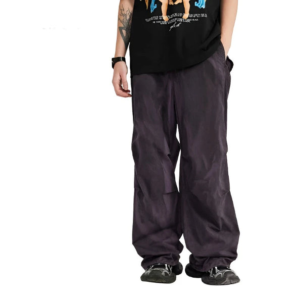 Retro Washed Parachute Cargo Pant     - VONVEX