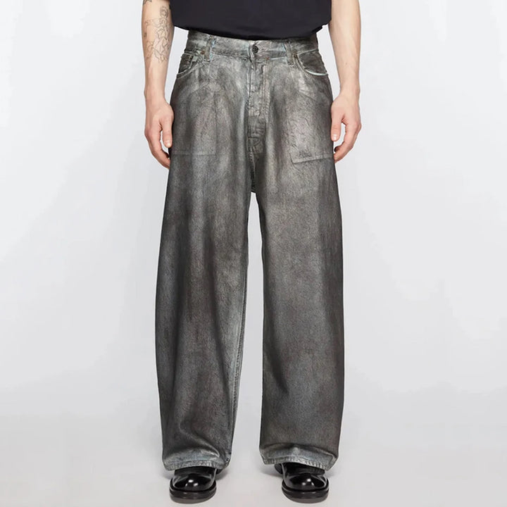 Y2k Vintage Coating Baggy Jeans - VONVEX