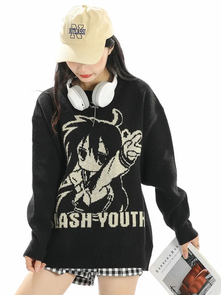 Slash Youth Knitted Sweater     - VONVEX