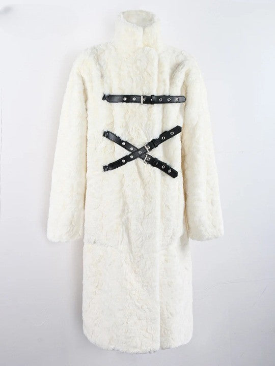 Fuzzy Faux Fur Women's Coat     - VONVEX