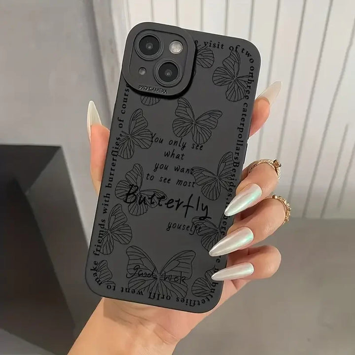 Butterfly Elegance Silicone Case  Style-4 For iPhone 14 Plus  - VONVEX