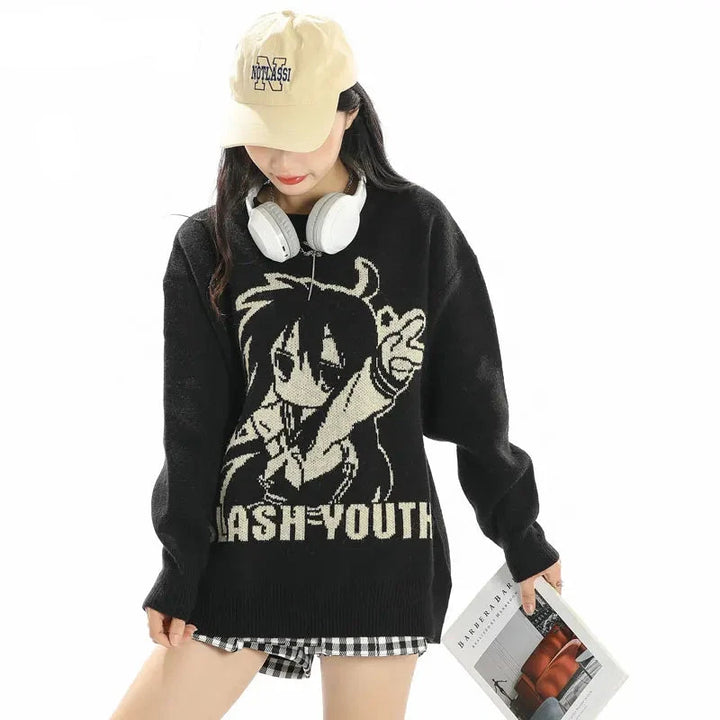 Slash Youth Knitted Sweater     - VONVEX