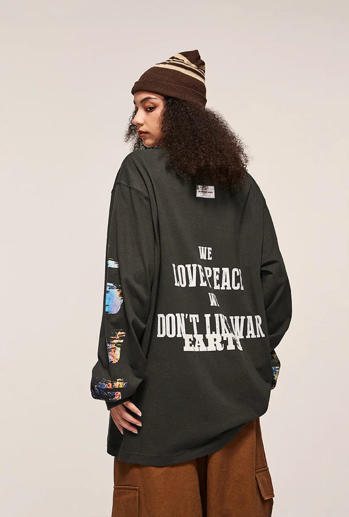 Oversize Long Sleeve High Street T-Shirt - VONVEX