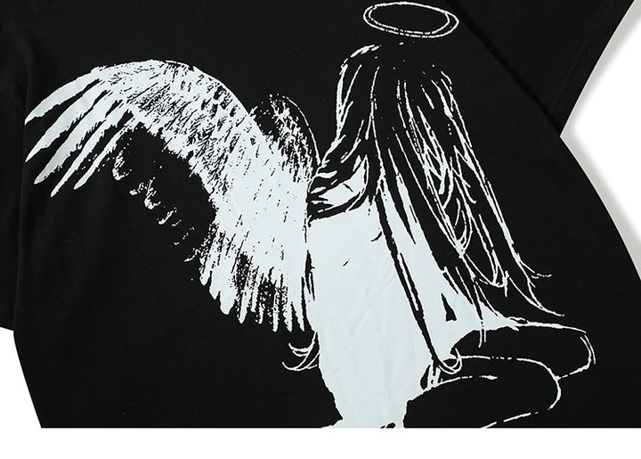 Angel Wings Graphic T-Shirt     - VONVEX