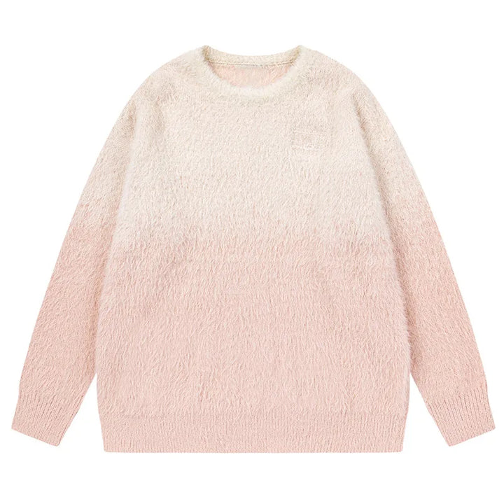 Half Gradient Knitted Sweater Apricot pink M - VONVEX