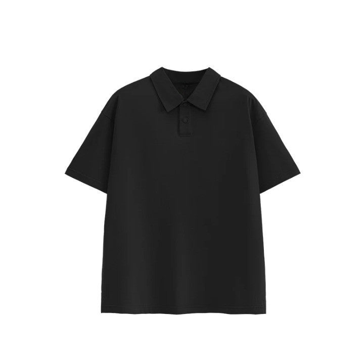 Casual Oversized POLO T-Shirt  Black S  - VONVEX