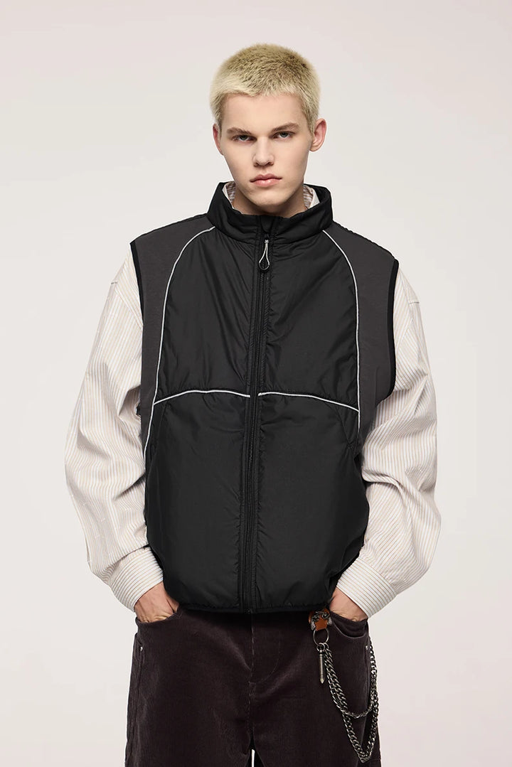 Cotton Functional Outdoor Color-Blocked Utility Vest - VONVEX