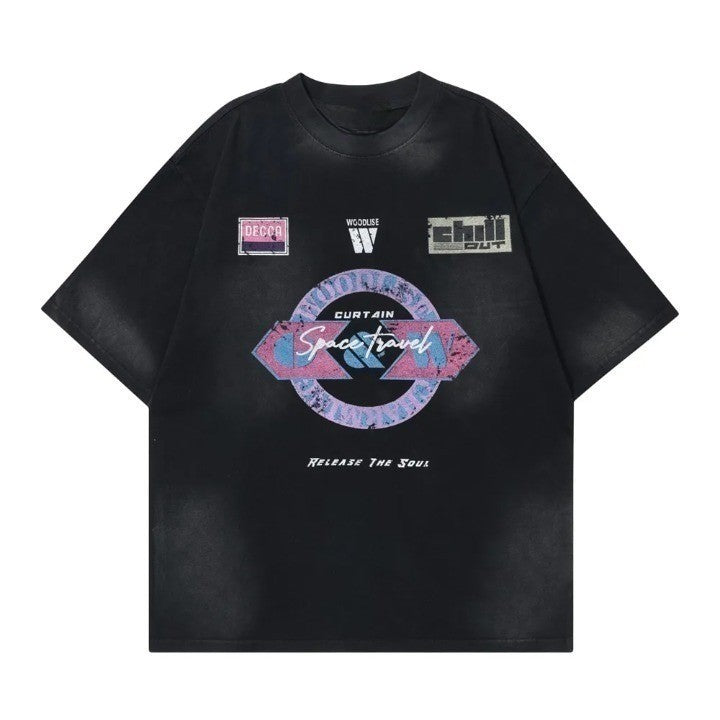Space Travel Printed T-Shirt - VONVEX