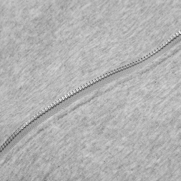 Curved Seam Zip-Up Hoodie     - VONVEX