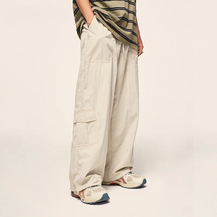 Multi Pockets Wide Leg Cargo Pant     - VONVEX