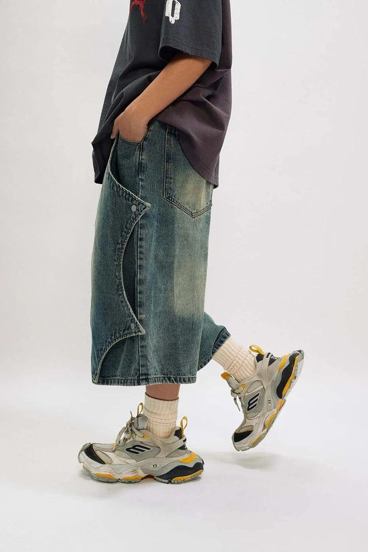 Vintage Men's Baggy Denim Jort     - VONVEX