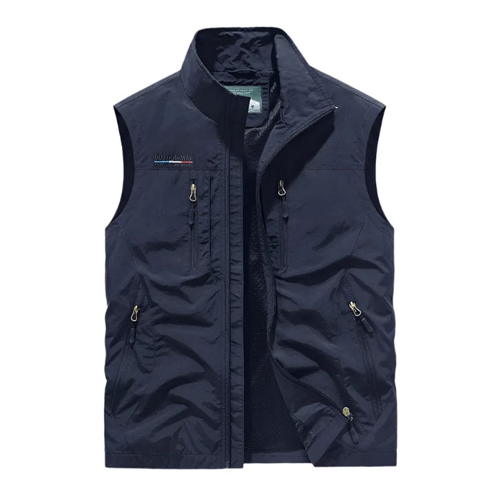 Multi-pocket Breathable Fishing Vest Dark Blue M - VONVEX