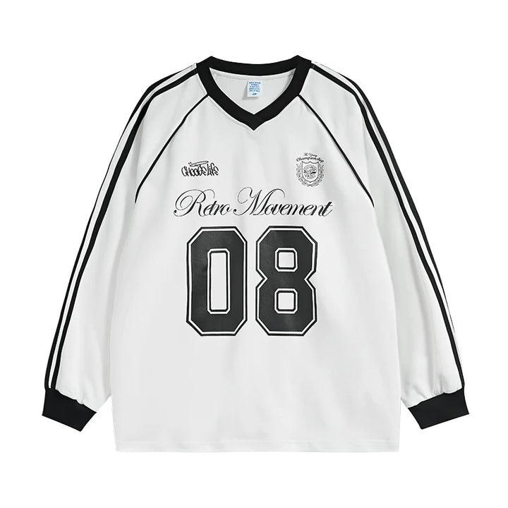 Football Jersey Loose Fit Sweater White M - VONVEX