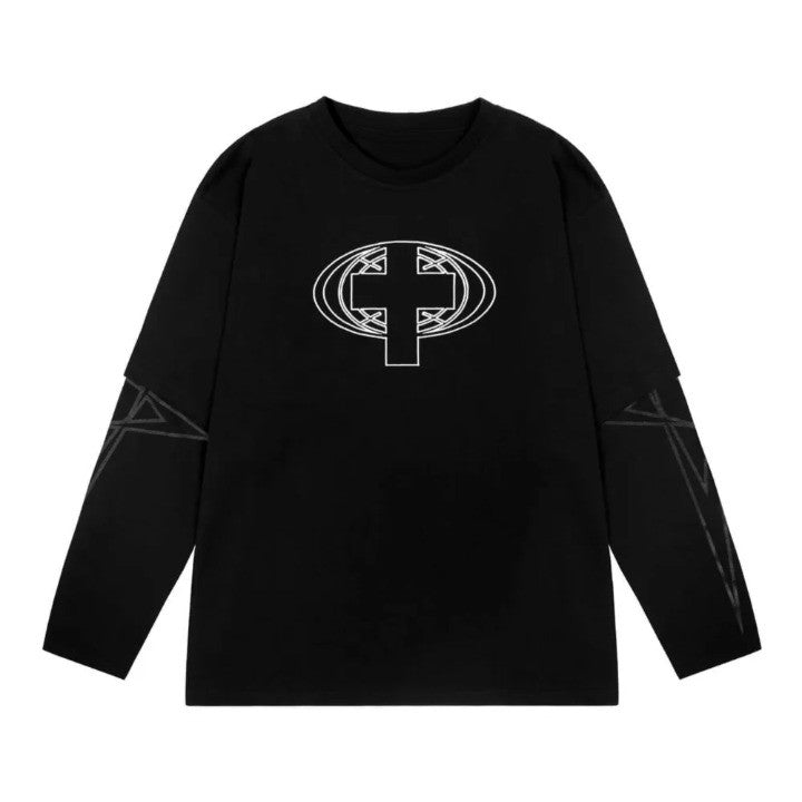 Y2k Cross Goth SC Sweater     - VONVEX