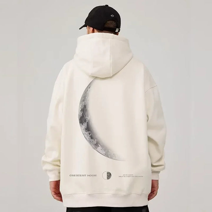 Y2K Crescent Moon Gothic Hoodie     - VONVEX