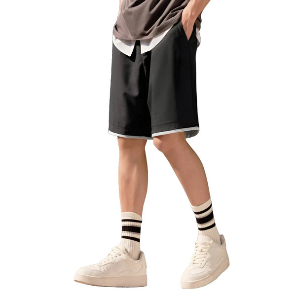 Casual Straight-Leg Cropped Short     - VONVEX