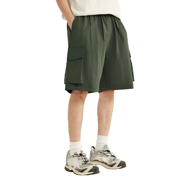 Outdoor Straight Leg Cargo Short  Army Green S  - VONVEX