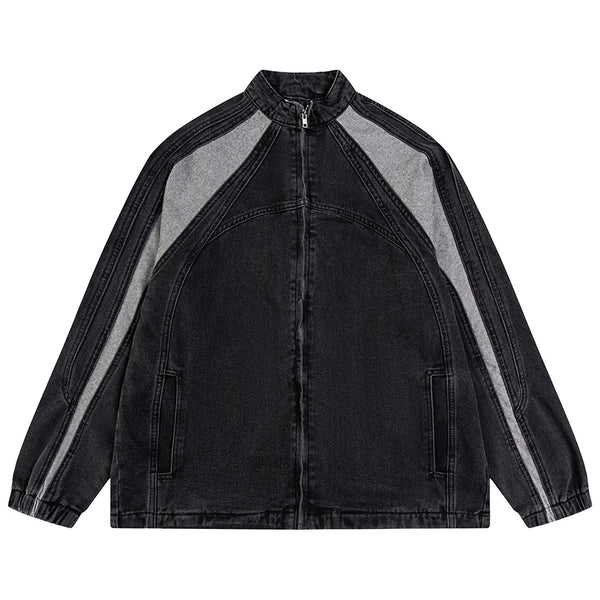 Shadow Stripes Denim Jacket  black M  - VONVEX