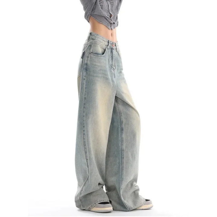 Ultra Wide-Leg Baggy Denim Jeans     - VONVEX