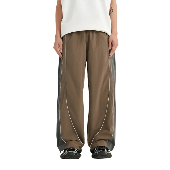 Retro Sportswear Wide-leg Pant  Brown XL  - VONVEX