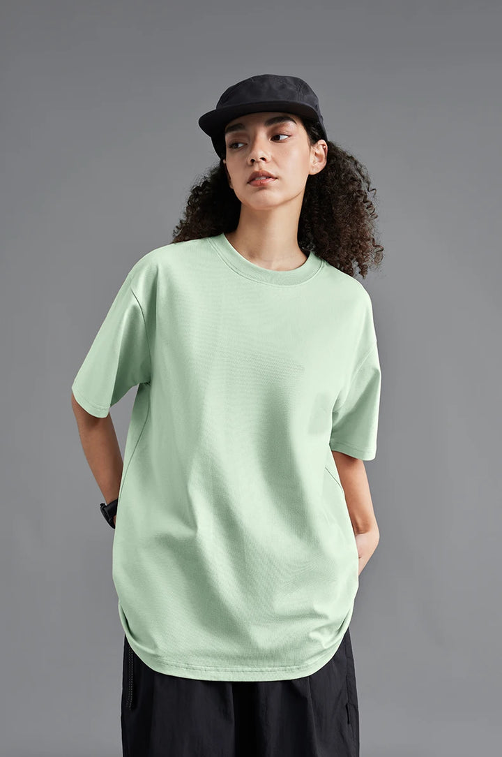 Solid Basic Breathable T-Shirt     - VONVEX