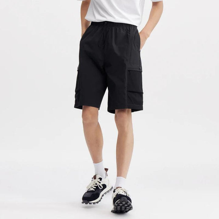 Casual Solid Color Straight Short  Black XXXL  - VONVEX