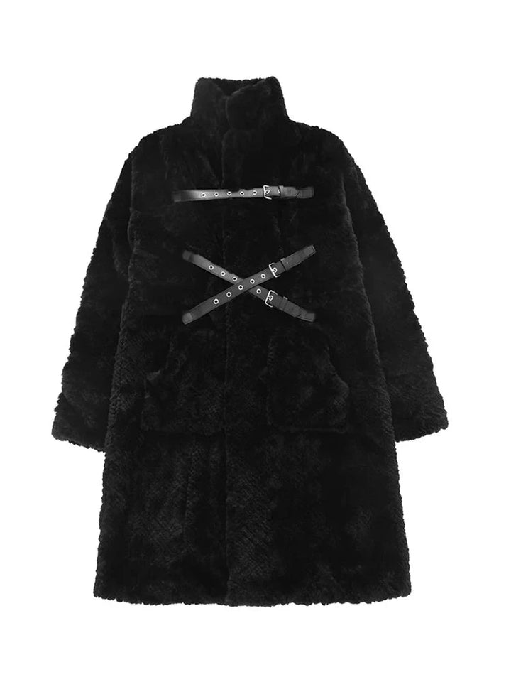 Fuzzy Faux Fur Women's Coat     - VONVEX