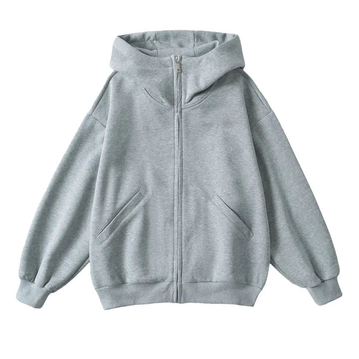 Basic Zipper Heavy Hoodie - VONVEX