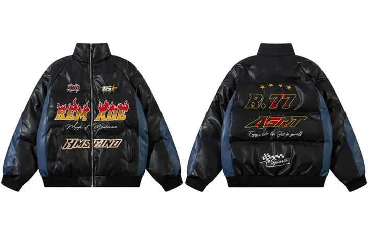 Y2k Flammy Ride Jacket Black M - VONVEX