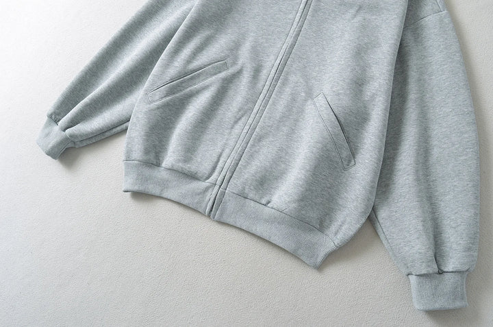 Basic Zipper Heavy Hoodie - VONVEX