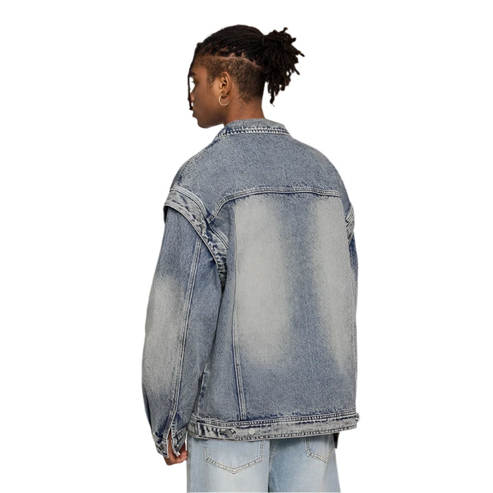 Vintage Denim Washed Oversized Jacket - VONVEX