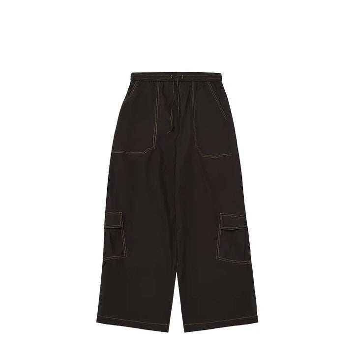 Multi Pockets Wide Leg Cargo Pant  Black M  - VONVEX