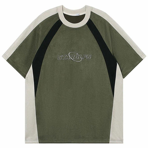 Y2K "STARGLFS" Suede Oversized T Shirt