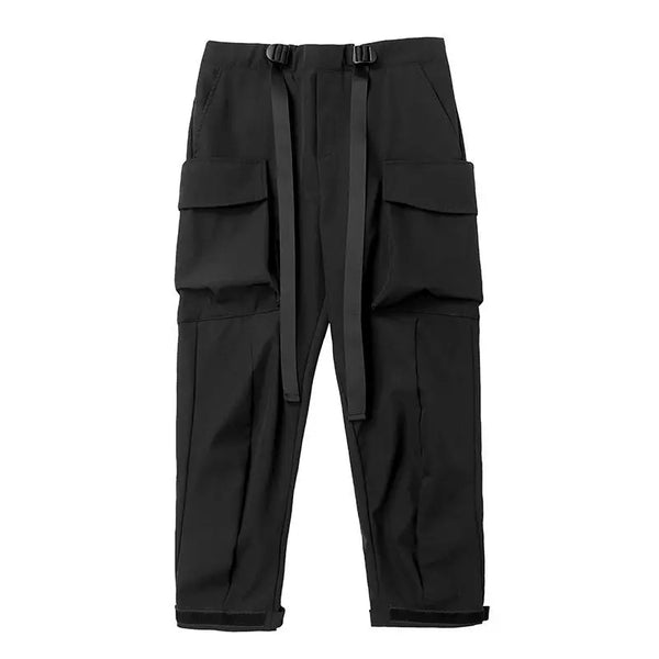 Extended Belt Strap Cargo Pants  BLACK L  - VONVEX