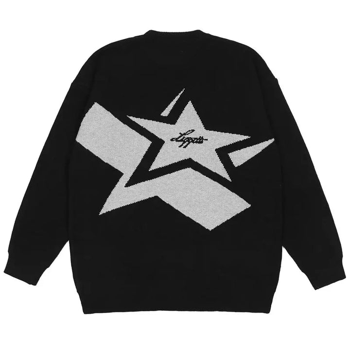 Y2k Capitol Star Sweater     - VONVEX