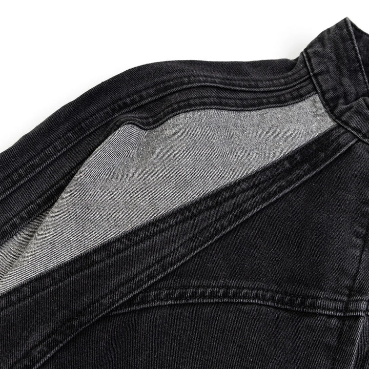 Shadow Stripes Denim Jacket     - VONVEX