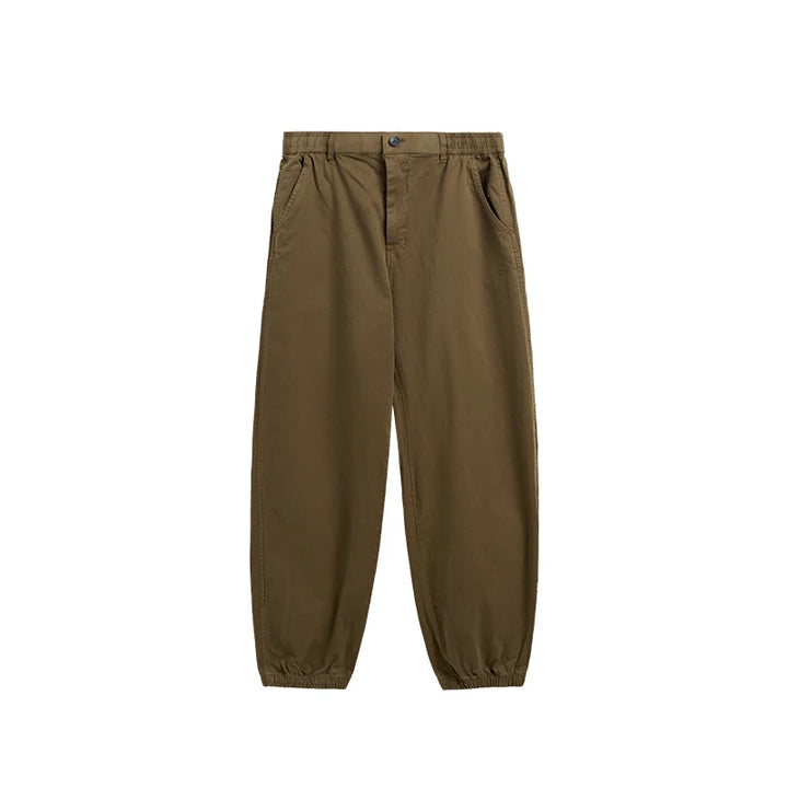 Casual Style Solid Color Jogger Pant  Coffee S  - VONVEX